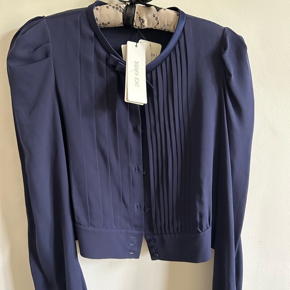 Dice Kayek Pleated Chiffon Blouse - Picture 2 of 6